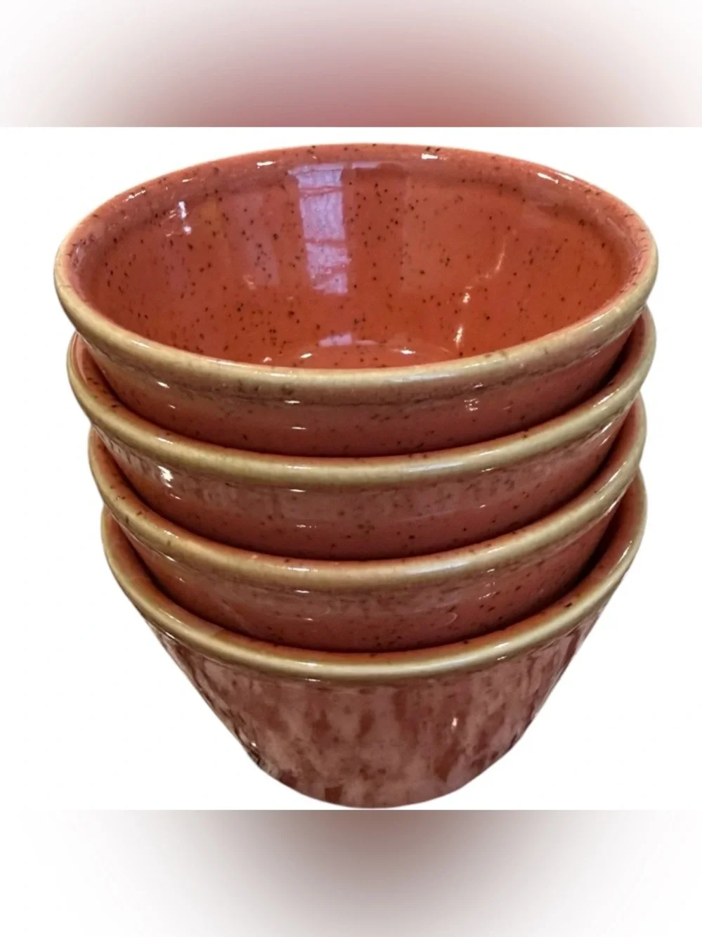 4 Churchill Stonecast rustic spiced orange hand decorated sauce dish